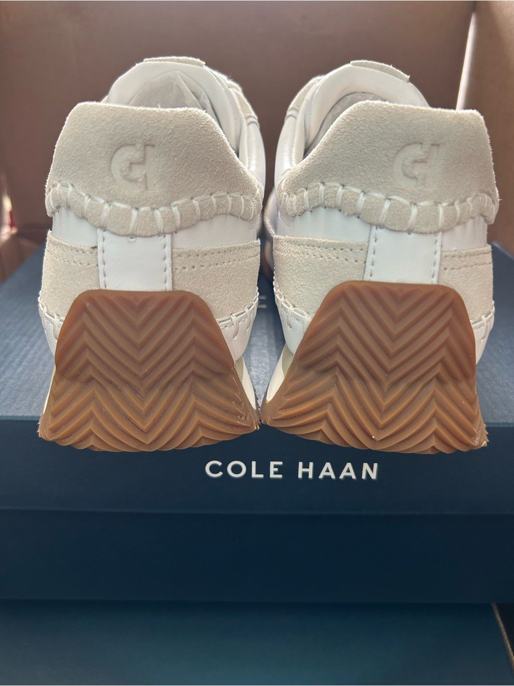 Cole Haan Woman’s GP Premier Runner in White/Silver Birch - Picture 4 of 7